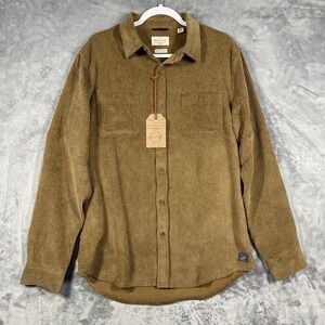 Weatherproof Mens Medium Kangaroo Comfort Thick Corduroy Button Shirt NEW